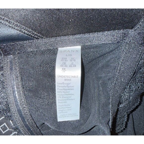 SPANX Undie-tectable Bandeau Lace Black Bra LG Wirefree Lightly lined - Picture 6 of 7